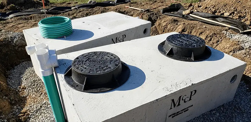 Grease trap installation unit set in place for drainage protection in Tallahassee, FL