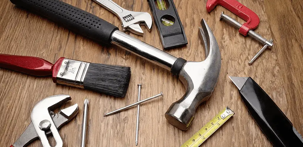 Handyman tools laid out for home repair and maintenance work in Tallahassee, FL